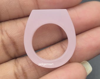 Frosted Rose quartz Hand Carved Quartz Ring | Gemstone Statement Ring
