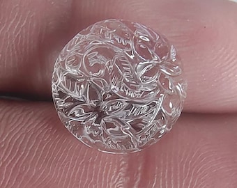 Cuentas talladas con piedras preciosas de cristal de roca NATURAL/piedra preciosa tallada a mano 15*15*4,5 Mm para joyería