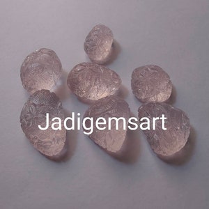 100% Natural Rose Quartz Carved Tumble shape|Natural Gemstone Carving Hand Carved Pandent/Ring making For Jewelry