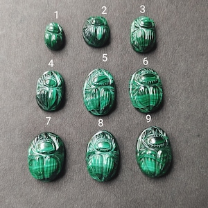 100% NATURAL Malachite Scarab  Carved |  Malachite Scarab Cut - Carving  Handmade Gemstone Ring making Jewelry making