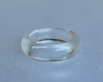 Anillo de cuarzo cristal de roca pulido tallado a mano / Anillo de piedra preciosa con declaración