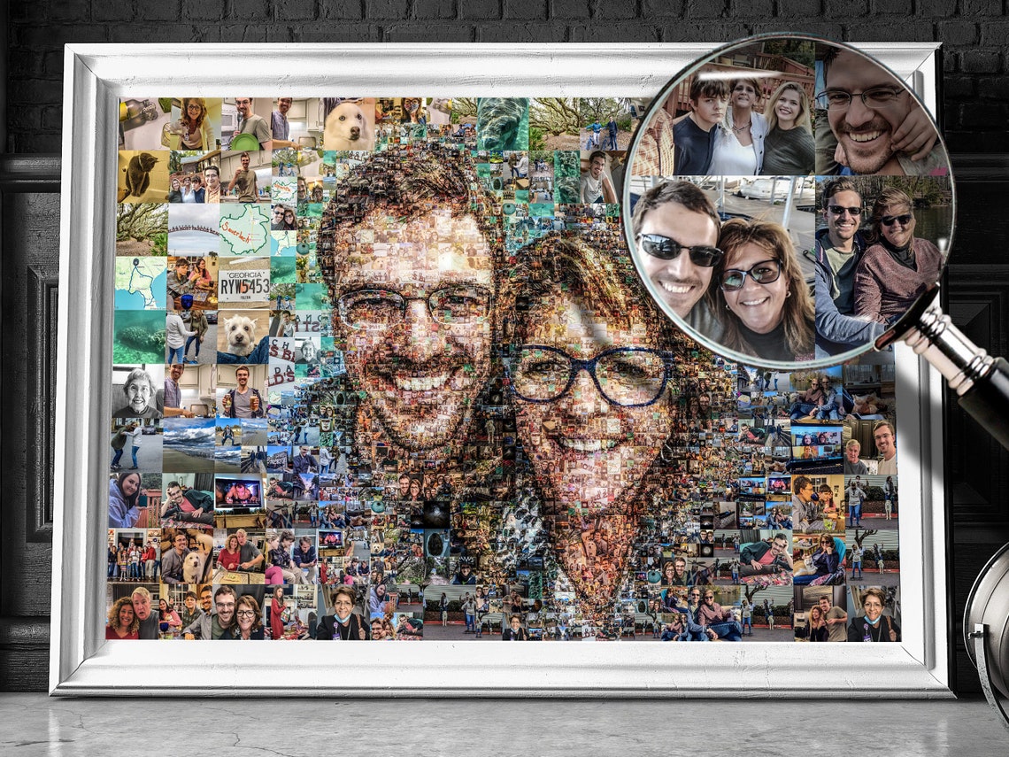 Custom collage gift Personalized gift photo mosaic portrait Etsy