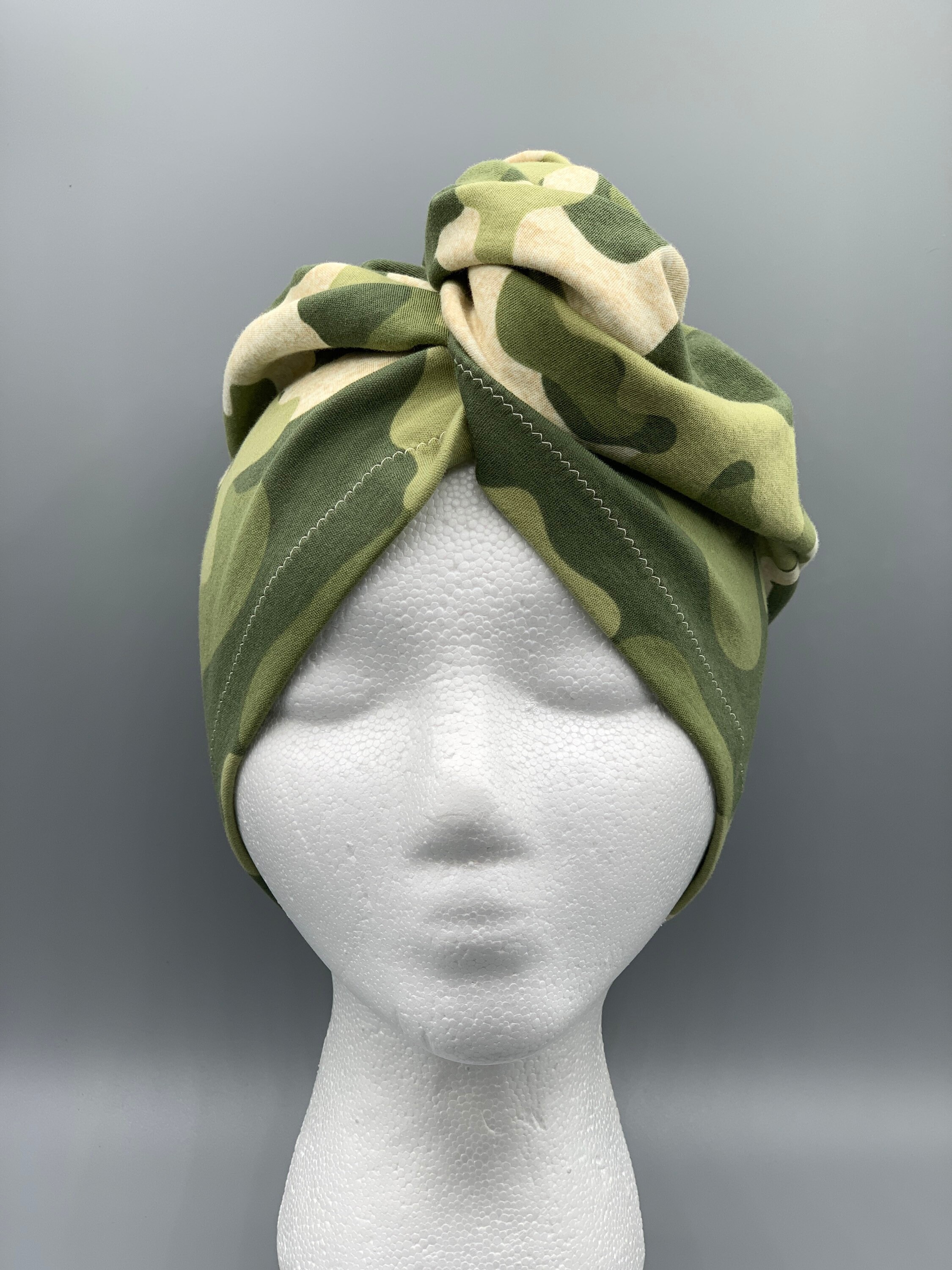 Turban Twist T-shirt Hair Towel Green Camouflage Print | Etsy