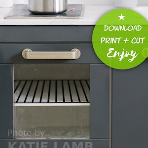 Play Kitchen Sticker Oven Rack Shelf Printable, oven rack pretend and play Digital Decal