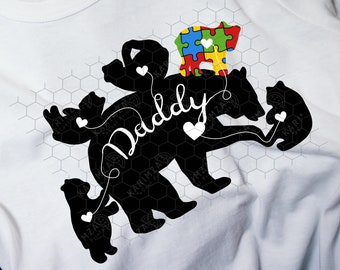 Papa Bear Autism svg, DADDY svg, autism Proud dad svg, autism acceptance, svg cut file, cricut, silhouette