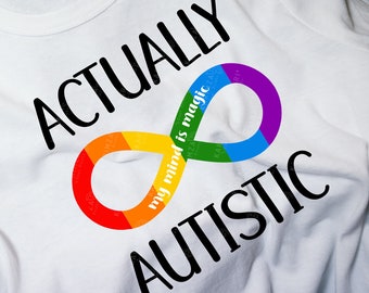 ACTUALLY AUTISTIC, Autism Awareness SVG, Infinity cut file