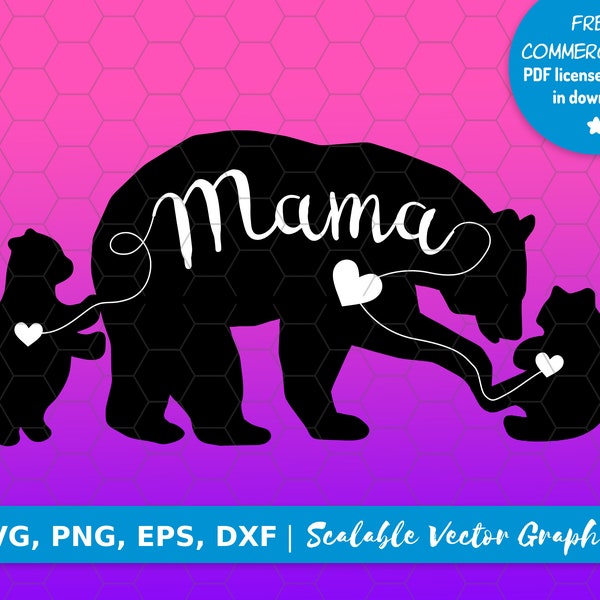 MAMA BEAR and two cubs SVG