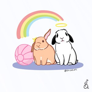 Retrato de mascota de color PERSONALIZADO / Dibujo personalizado de mascotas / Retrato de conejo / Retrato de gato / Retrato de perro / (Archivo digital)