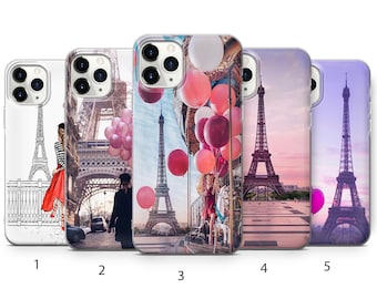 París Torre Eiffel Francia Flores Personalizado Nombre caso para todos los Apple IPHONES 