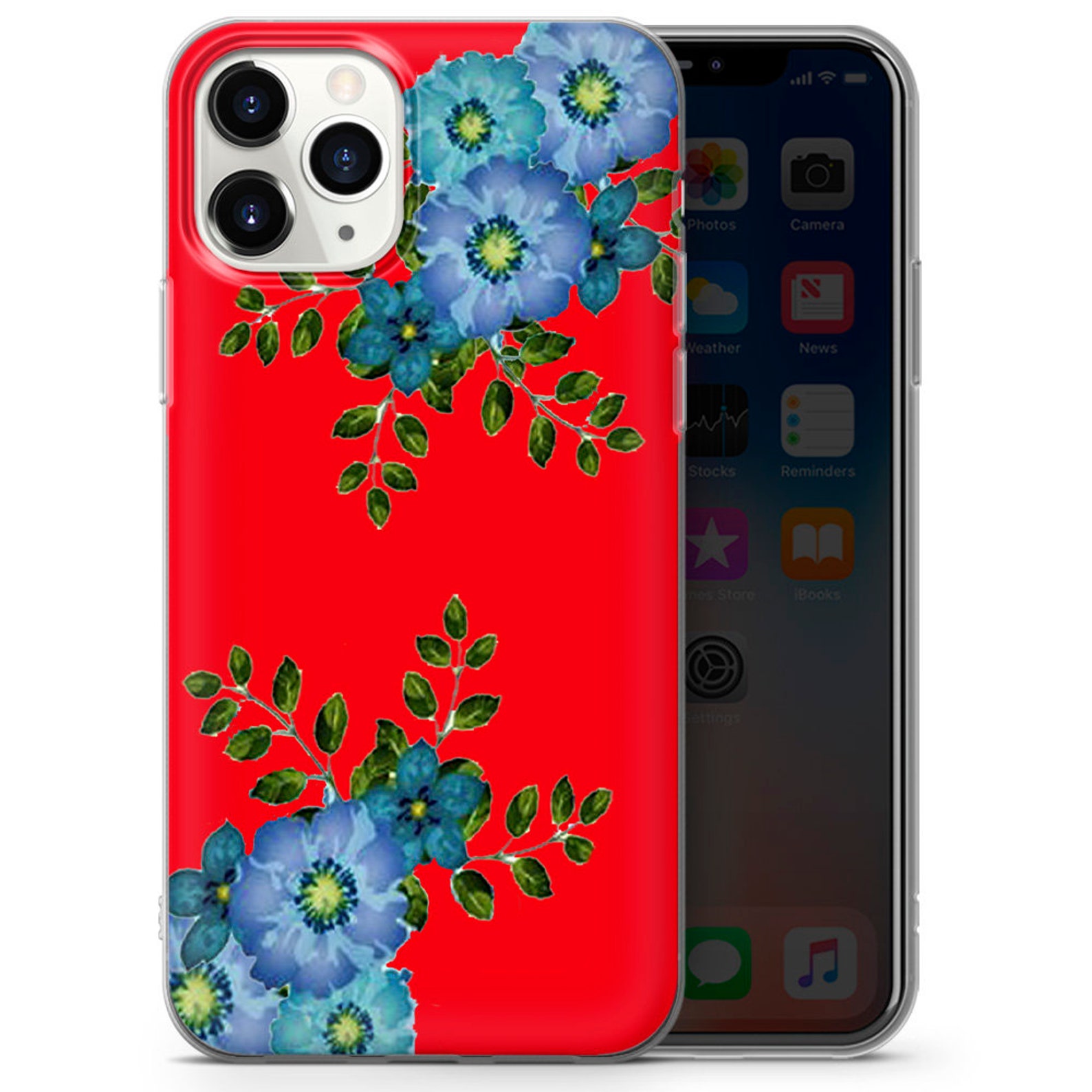 FLOWER Phone Case BLUE FLOWERS Phone Case Cover for Iphone Etsy UK