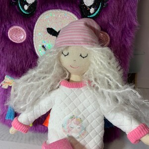 Doll Marshmallow, handmade doll, gift for girl,  doll with clothes, textile play doll, doll