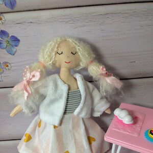 boneca feita à mão, presente para menina, boneca com roupas, boneca de brinquedo de tecido,