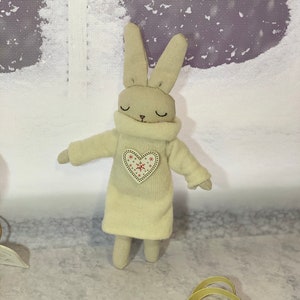 Handmade linen bunny, Rabbit Handmade, stuffed toy, plush rabbit, Linen Dolls,decorative toy, baby gift