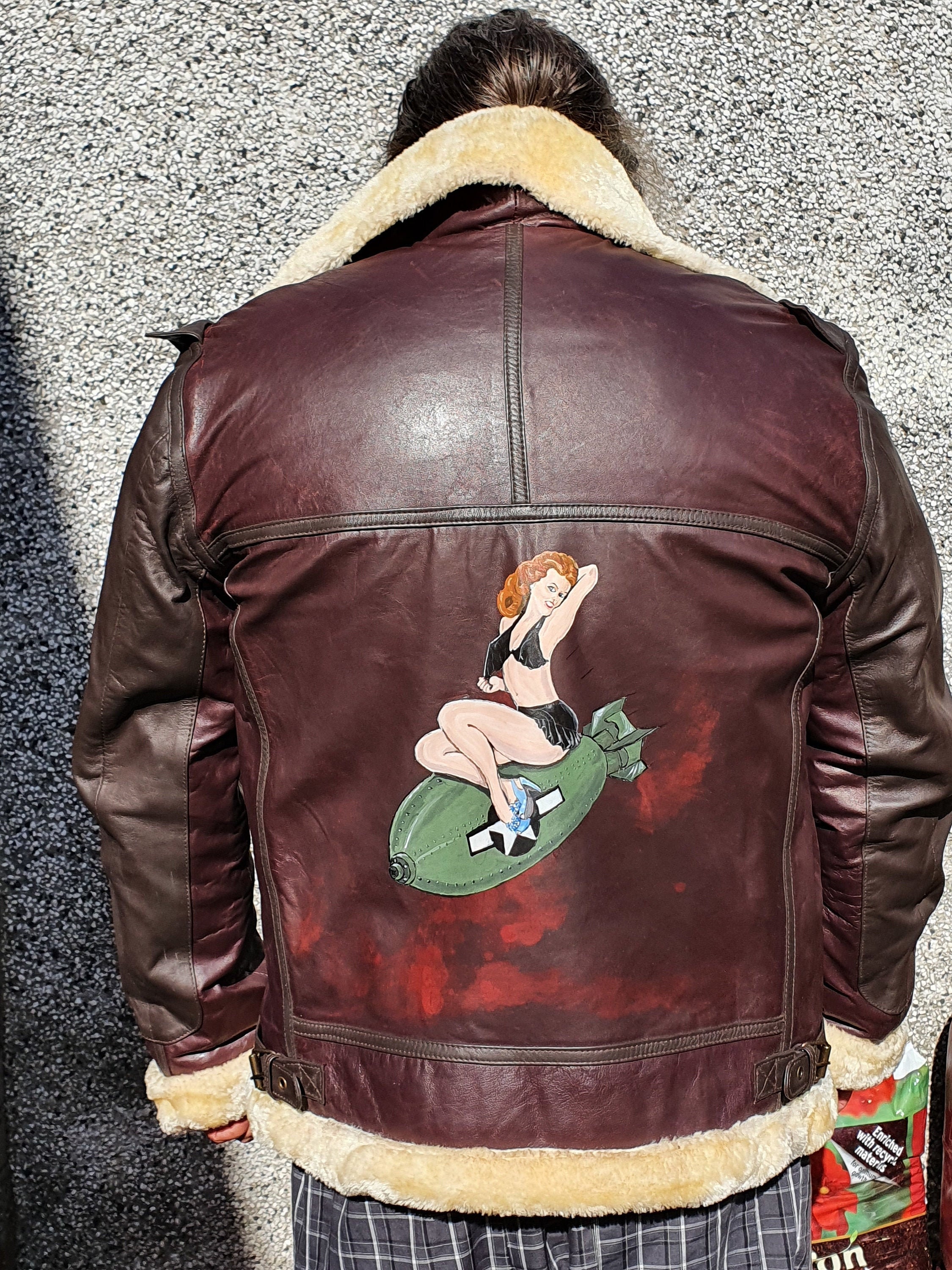 Flying Jacket With Hand-painted Nose 