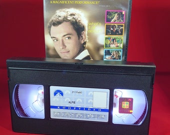 VHS nightlight of Alfie in white.