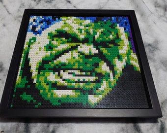 Hulk Lego mosaic frame comic marvel hero father's Day gift