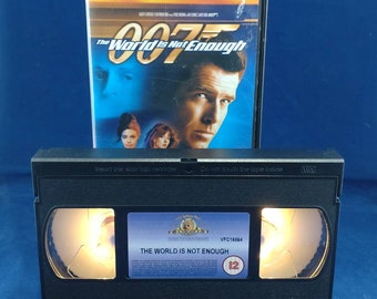 James Bond VHS nightlight The World Is Not Enough in warm yellow