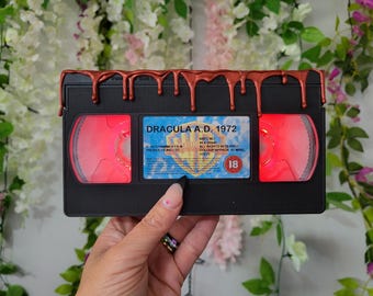 Dracula AD 1972 vhs nightlight with blood detail