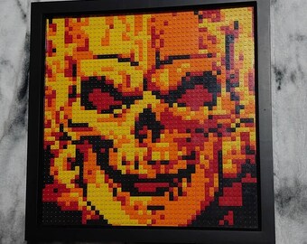 Lego mosaic of Ghost rider marvel Father's Day