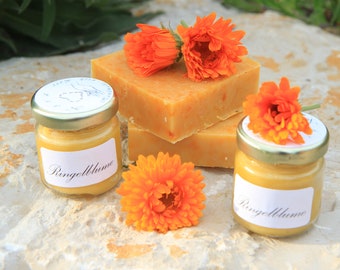 Marigold Duo - Handmade marigold ointment & handmade marigold soap with nourishing oils