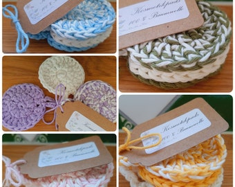 Crocheted Cotton Cosmetic Pads 3pcs /Handmade crochet make-up pads 3 pc