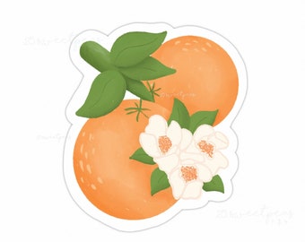 Oranges Sticker , Citrus Sticker , Fruit Sticker , Matte Clear Weatherproof , gift idea , Tropical Sticker , Travel Sticker