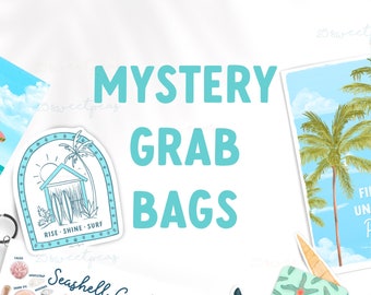 Mystery Grab Bags Pack, Ocean Stationery, Beach ID Guides, Tropical Bookmark, Handmade Stationery