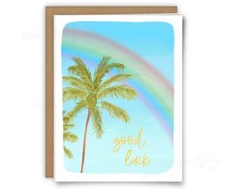 Good Luck Card, Rainbow Greeting Card, St Patricks Day Card, Best Wishes