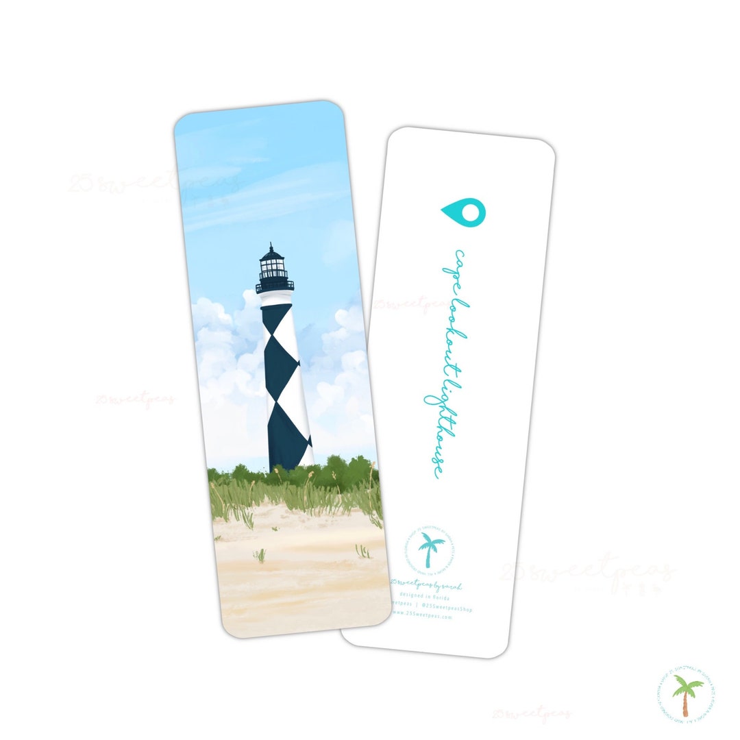 Cape Lookout Lighthouse Bookmark, North Carolina Bookmarker, Bookclub ...