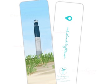 Oak Island Lighthouse Bookmark,Beach Bookmark, Bookclub Gift, North Carolina Lighthouse Art