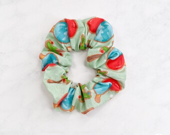 Oversized Deck The Palms Scrunchie , Christmas Scrunchie, Comfy Womens Eco Friendly Hair Accessory