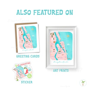 A Greeting Card with an Illustrated Map of St Augustine Florida