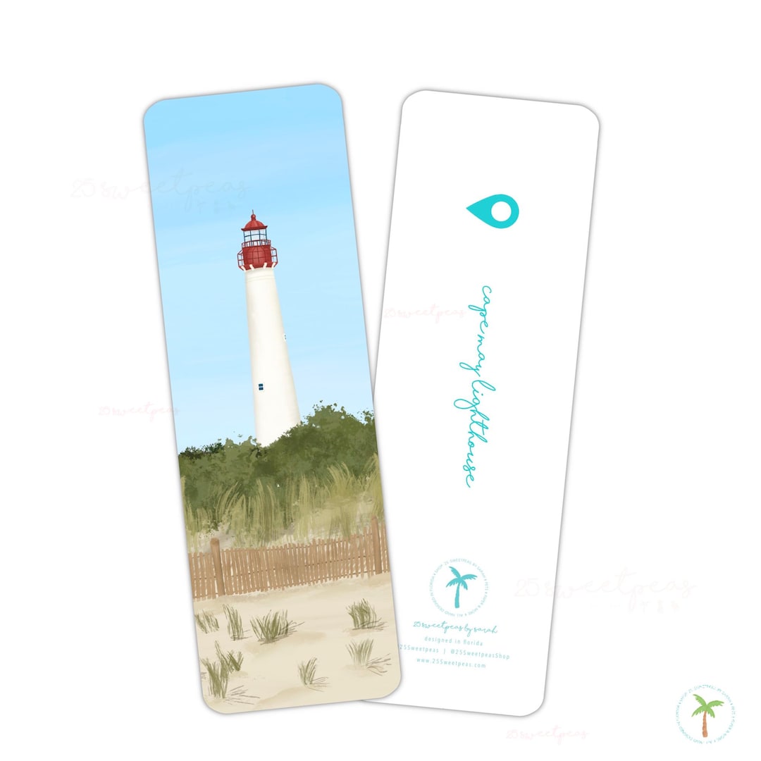 Cape May Lighthouse Bookmark,beach Bookmarker, Bookclub Gift, New ...