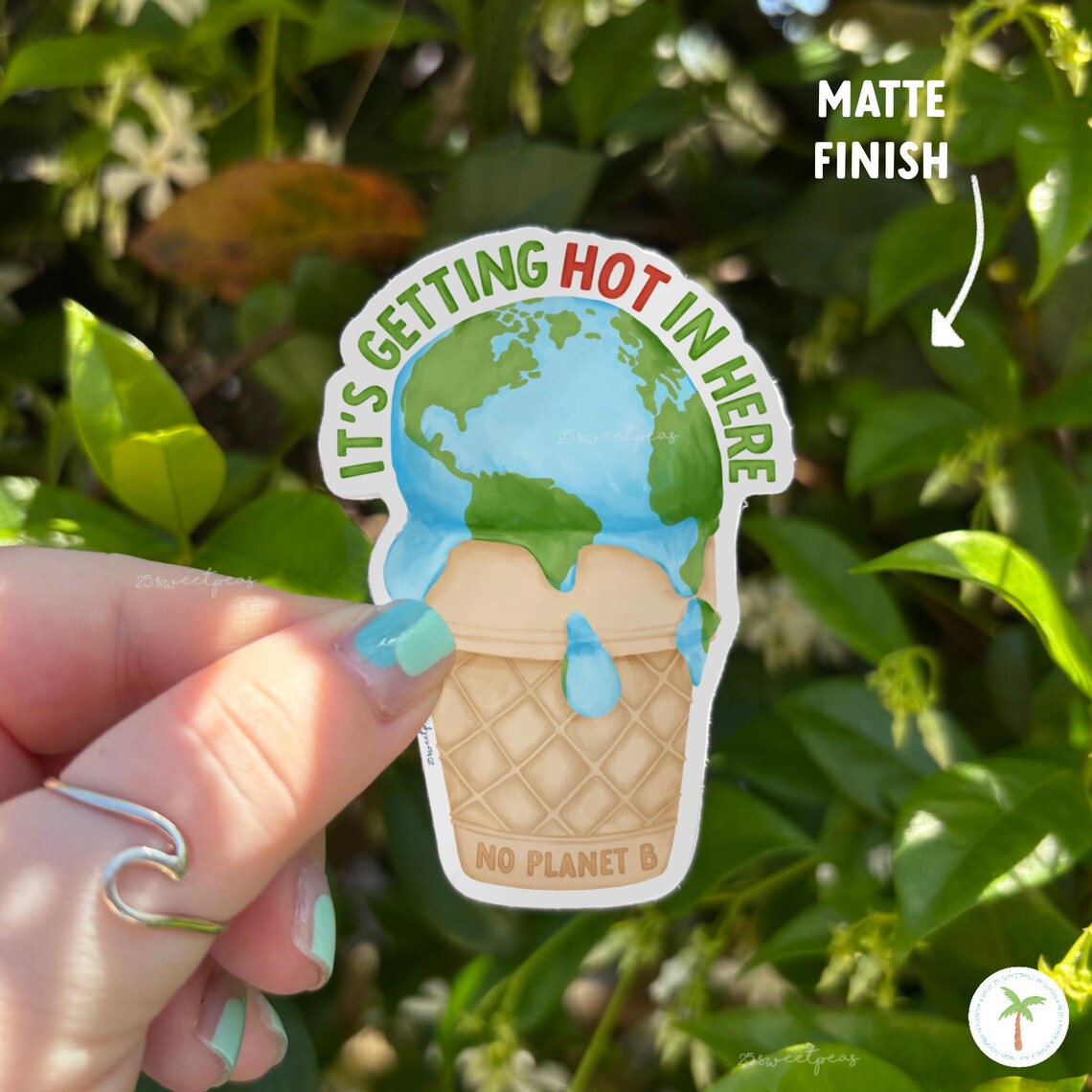 Climate Crisis Sticker Climate Crisis Sticker: Earth Ice Cream Cone, Waterproof Matte Vinyl - Etsy