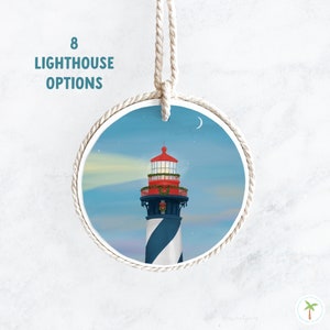 Lighthouse Christmas Ornaments, Coastal Christmas , St Augustine , Jupiter, Sanibel, Florida Lighthouse Ornament, North Carolina Lighthouse