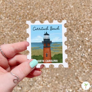 Currituck Beach Lighthouse Sticker, North Carolina Lighthouse Sticker, Lighthouse Art, Corolla North Carolina Sticker