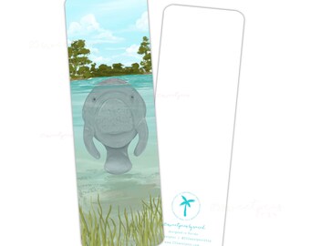 Manatee Bookmark, Florida Wildlife Bookmark, Bookclub Gift