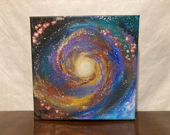 Peinture acrylique galaxie spirale