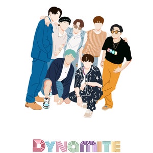 bts dynamite poster bts dynamite printable bts sticker kpop etsy