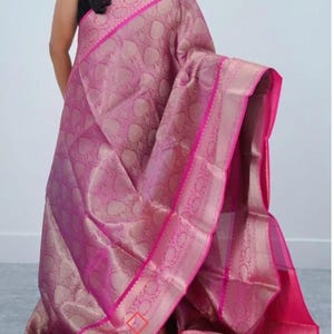 Tissue saree with all over brocade weaving