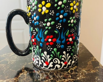 Hand Painted Ceramic Coffee Mug- Pottery Unique Gift 100%