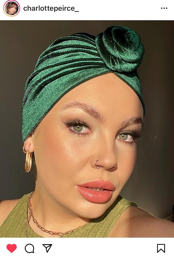 Velvet Head Wrap for Women | Pre Tied Knotted Turban  display picture 3