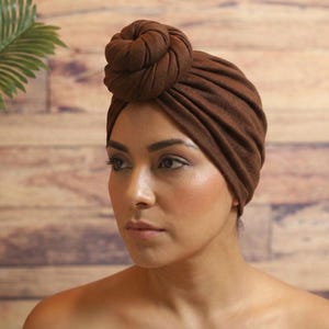 Large Knotted Turban for Women | Pre-tied Head Wrap | Fashion Headwrap Style | Chemo Alopecia Cap |
