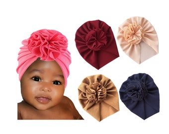 Baby Turban Hat. Flower Baby Turban Headband. Baby Head Wrap.