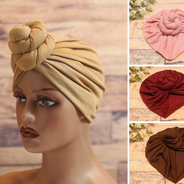 Large Knot Turban for Women | Head wrap | Pre-tied | Pre knotted Head Wrap | Twist knot Hat | Chemo cap | Alopecia cap | gift for women |