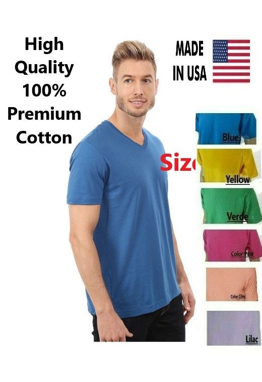 3XL 2XL XL Premium Cotton TShirt Men's VNeckLuxury for Etsy