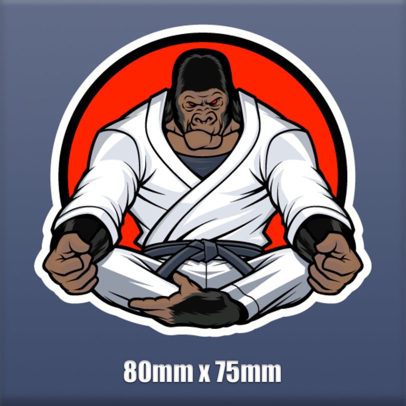 BJJ Gorilla Self Adhesive Vinyl sticker S17 Brazilian Jiu Etsy