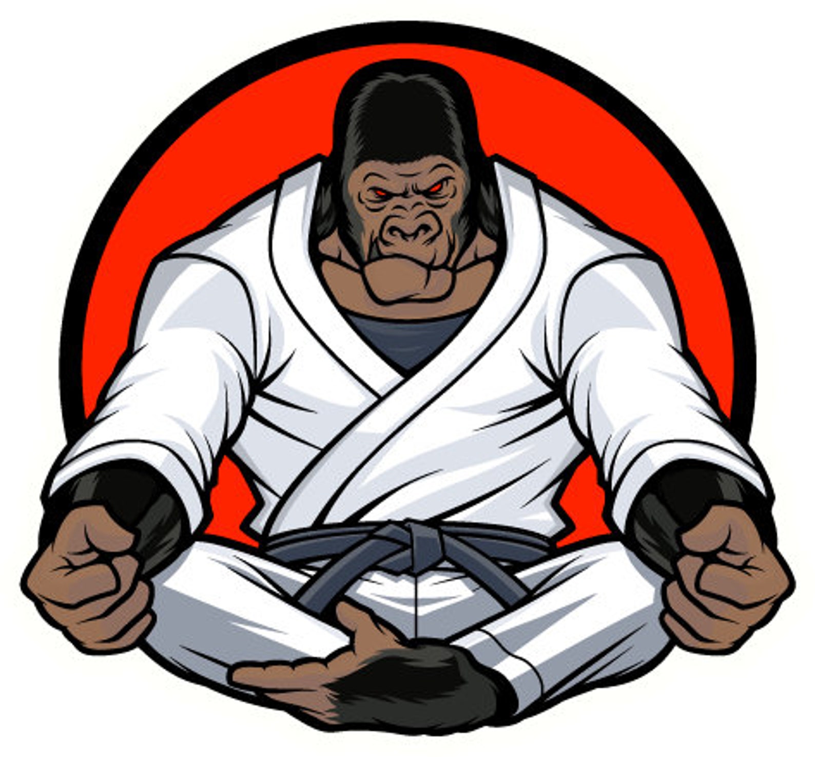 BJJ Gorilla Self Adhesive Vinyl sticker S17 Brazilian Jiu Etsy