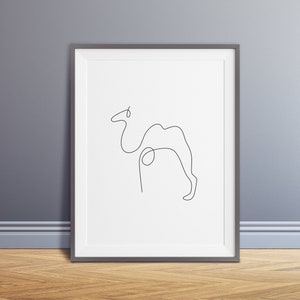 Pablo Picasso Camel Line Drawing Print, Line Art stampabile, Wall Art Print, Arte Minimalista, Arredamento D'interni, Il Cane, Arte Digitale, Pittura
