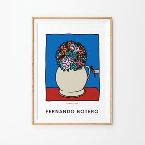 Fernando Botero Painting Printable Art, Printable Interior Poster, Wall art, Hand Drawing, Digital Art Painting, Flower Painting, Drawing